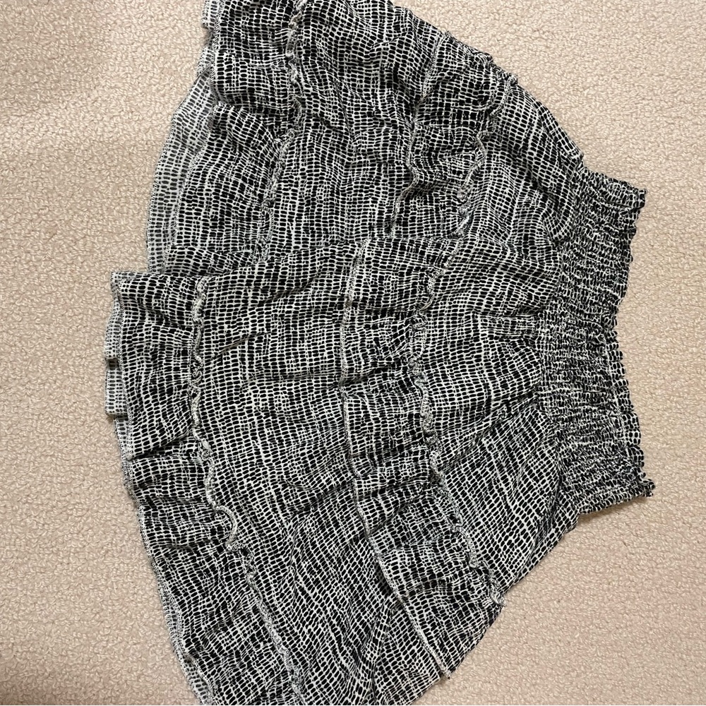 Black and white flowy mini skirt from Alterd state